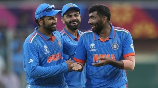 Indian cricketers celebrating during a colorful match.