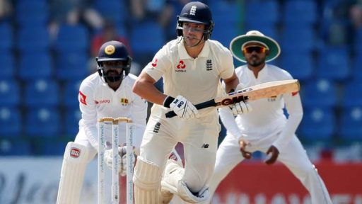 Cricketer batting during England vs Sri Lanka match