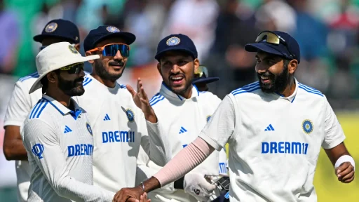 Indian cricketers celebrating victory on field