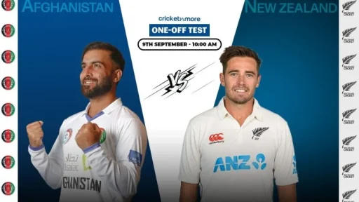 Afghanistan vs New Zealand cricket match promotional graphic