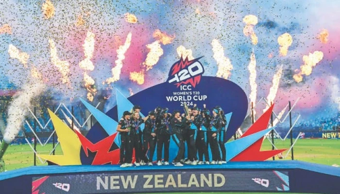 New Zealand team celebrating ICC Women's T20 World Cup victory