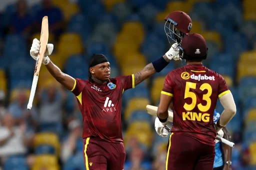 Cricket players celebrating during a match