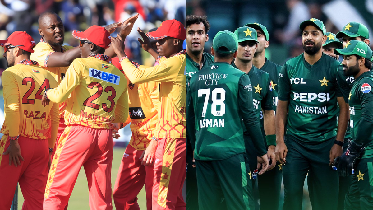 Cricket teams celebrating in yellow and green uniforms