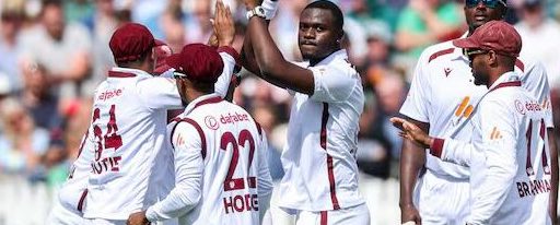 West Indies cricket team celebrating during a match