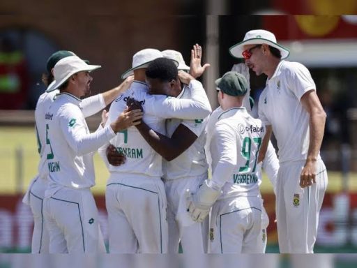 Cricket team celebrates victory on sunny field