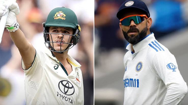 Australian and Indian cricket players in uniforms