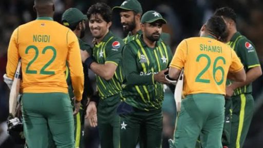 Cricket players from two teams shaking hands post-match