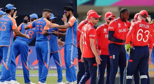 India and England cricket teams during a match break