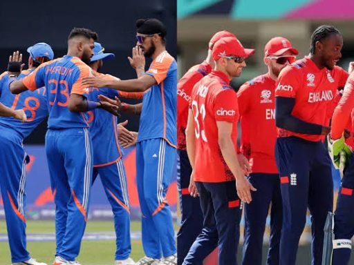 India and England cricket teams during a match break