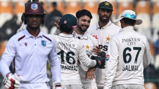 Cricket players celebrating during a match