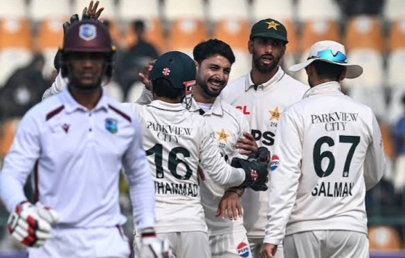 Cricket players celebrating during a match