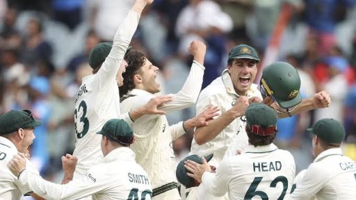 Cricket team celebrating victory on field