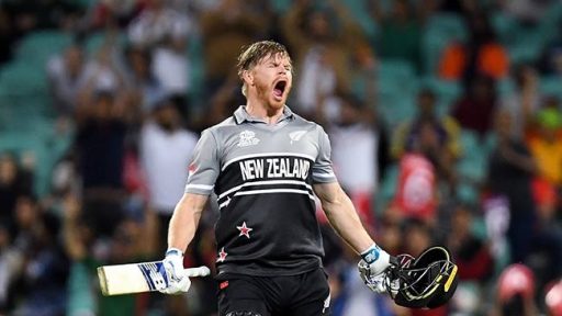 New Zealand cricketer celebrates victory on field