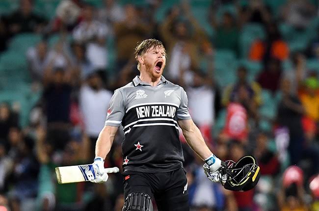 New Zealand cricketer celebrates victory on field